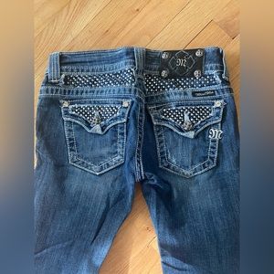 Miss Me rhinestone-backed bootcut jeans